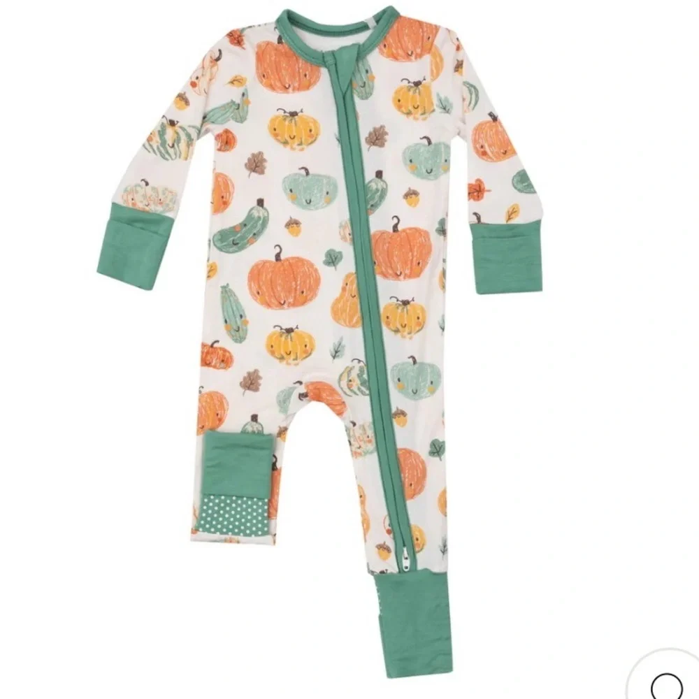 🎃 Angel Dear Bamboo Convertible Romper Pumpkins 3-6 6-12 months